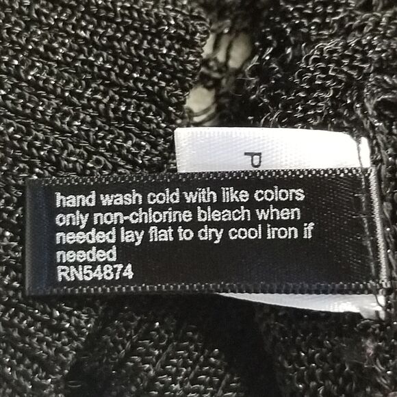 The Limited Medium Top Open Knit Metallic Sheer Short Sleeve Whimsigoth Witchy - Picture 6 of 10